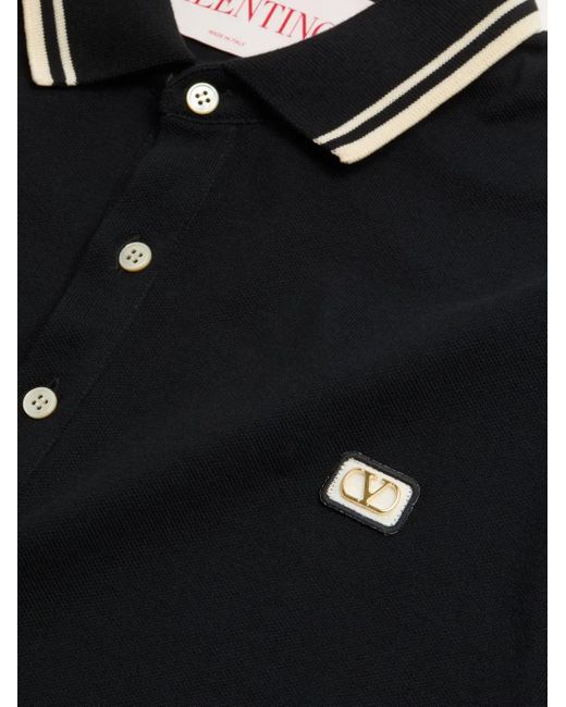 Valentino Garavani Black Vlogo Signature Polo Shirt for men