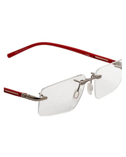 Tag Heuer White Rimless Rectangle-Frame Glasses