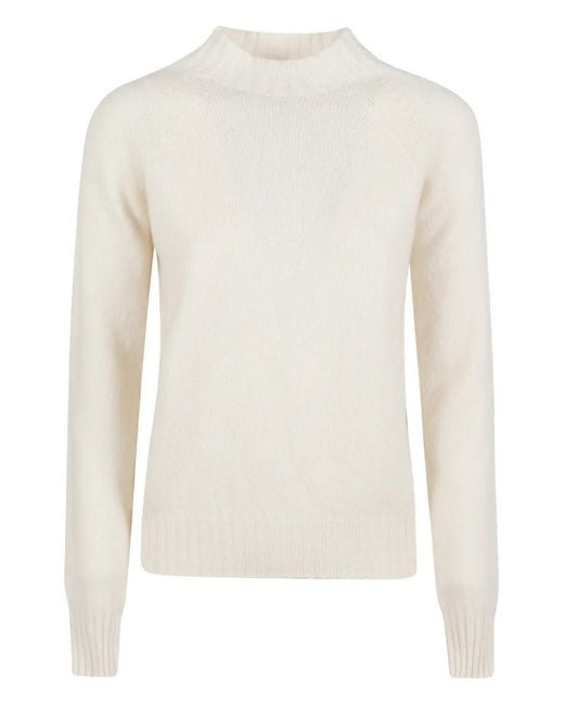 Drumohr White Lambswool Raglan-Sleeve Sweater