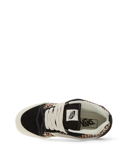 Vans White Knu Skool Leopard-Print Sneakers
