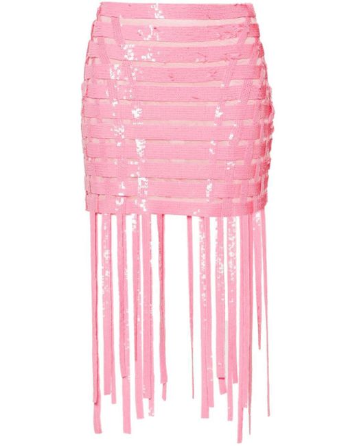 Minifalda Gladiatore con lentejuelas Pinko de color Pink