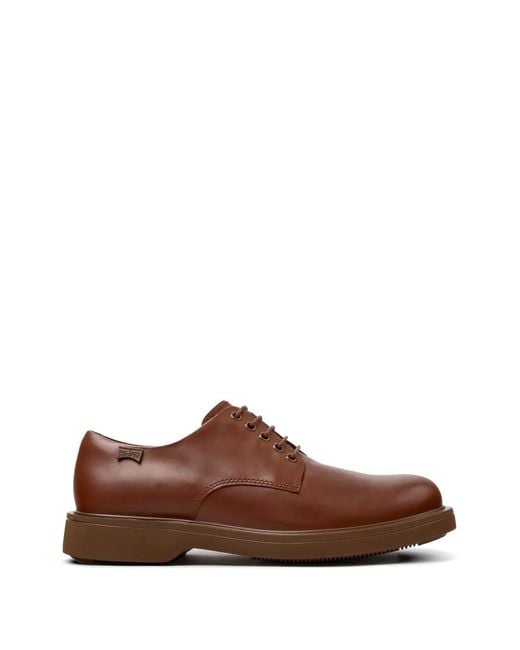 Camper Brown Norman Leather Lace-Up Shoes for men