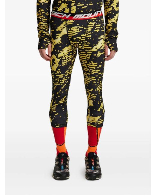 Aztech Mountain Green Printed Performance Leggings for men