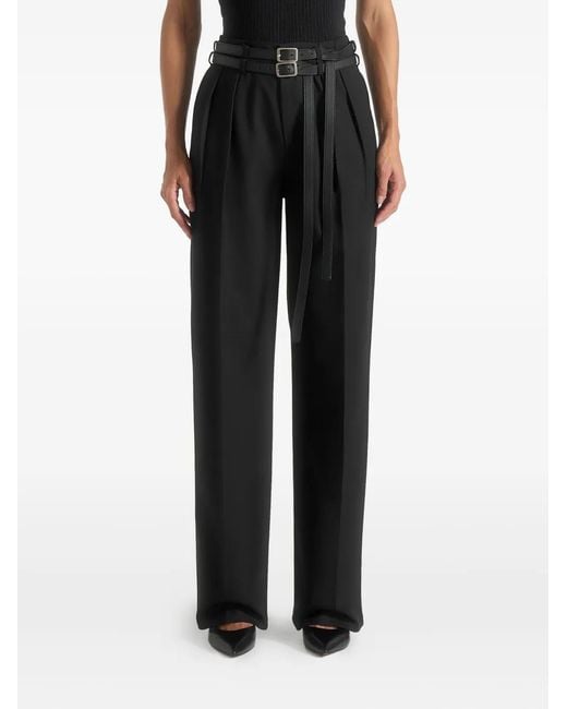 Manière De Voir Black Pascale Tailored Twin Belt Pants