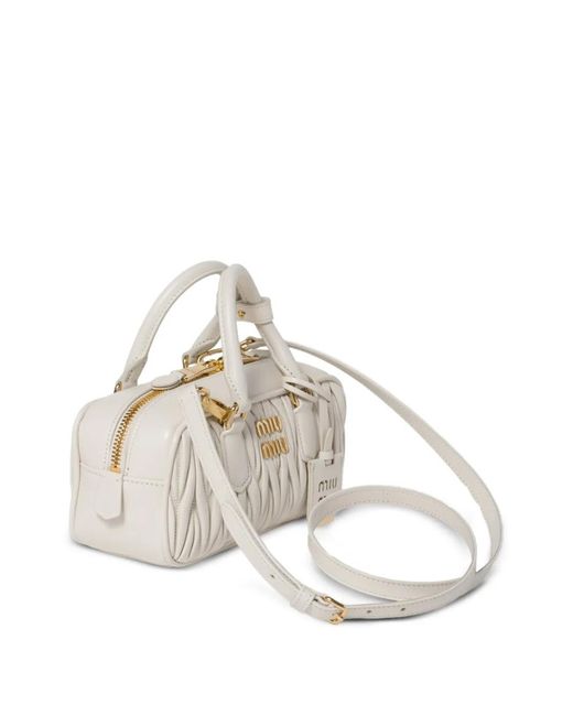 Miu Miu White Arcadie Regular Leather Handbag