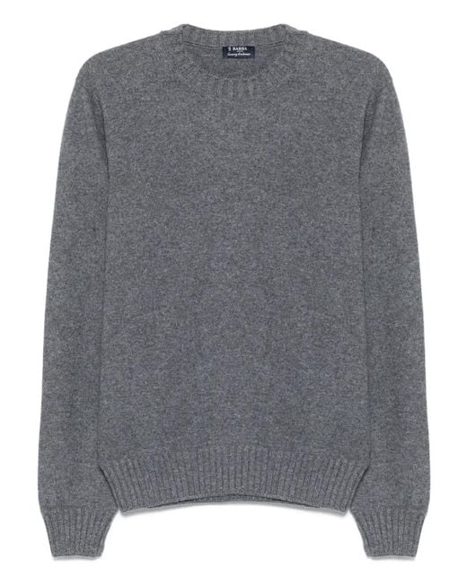 Barba Napoli Gray Crew-Neck Sweater for men