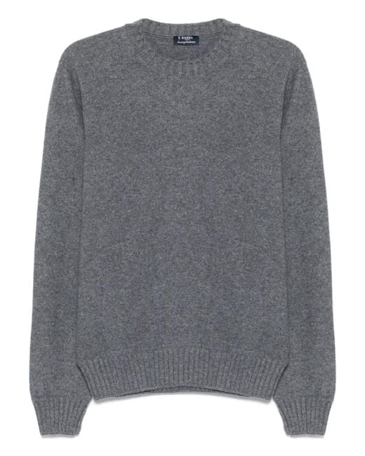 Barba Napoli Gray Crew-Neck Sweater for men