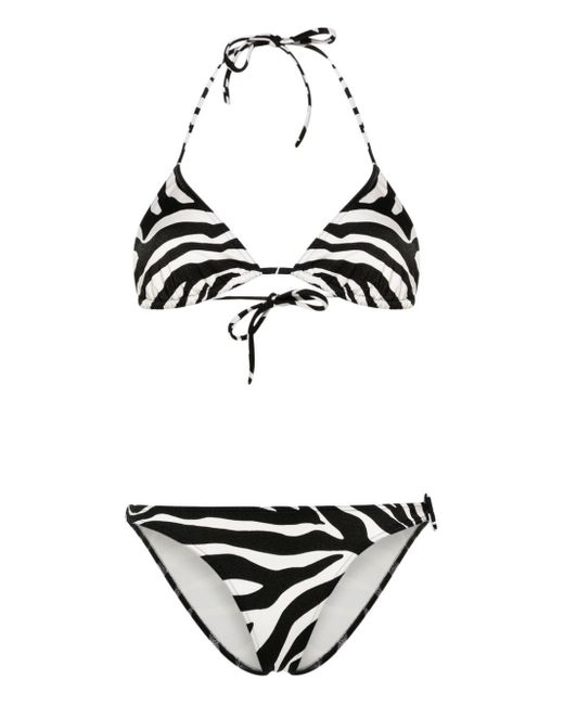 Tom Ford White Bikini mit Zebra-Print