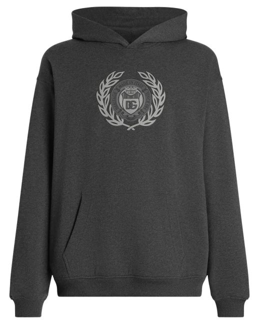 Dolce & Gabbana Black Logo-Print Hoodie for men