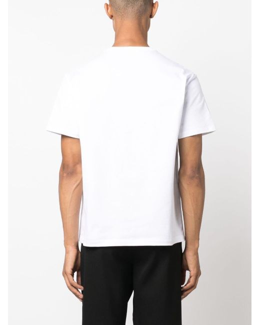 Alexander McQueen White Logo-embroidered Cotton T-shirt for men