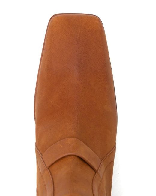 Rick Owens Brown Leather Ankle Boots for men