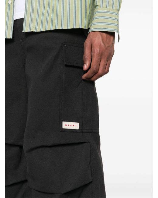 Marni Black Wide-leg Cargo Trousers for men