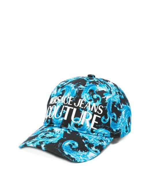 Versace Jeans Couture Blue Printed Cap Hat for men