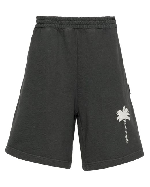 Pantalones cortos de chándal con estampado Palm Tree Palm Angels de hombre de color Gray