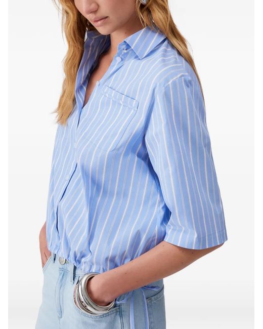 Liu Jo Blue Striped Chest-Pocket Shirt