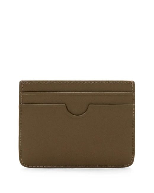 AMI Brown Cowhide Leather Card Holder With Ami De Coeur