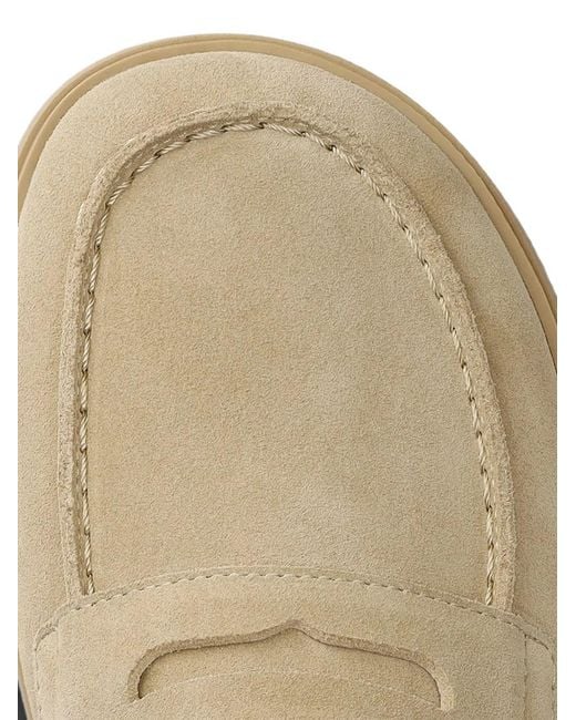 Groundies Natural Brisbane Penny-Slot Suede Loafers