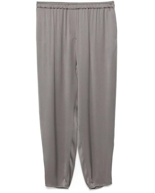 Giorgio Armani Gray Silk Tapered Trousers