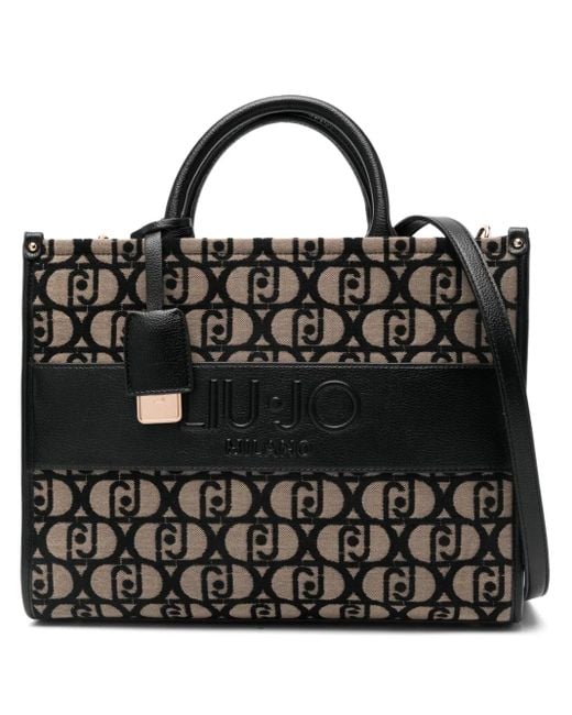 Liu Jo ロゴモチーフ ハンドバッグ Black