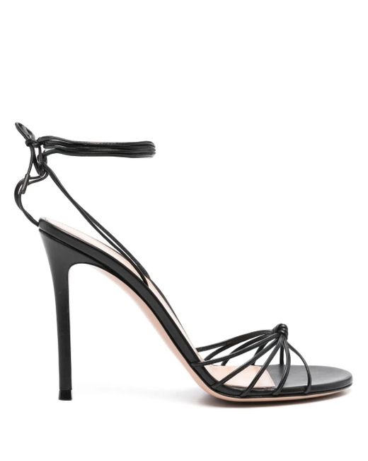 Gianvito Rossi Metallic Open-Toe Leather Sandals