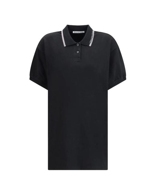 Alexander Wang Black Polo-Collar Mini Dress