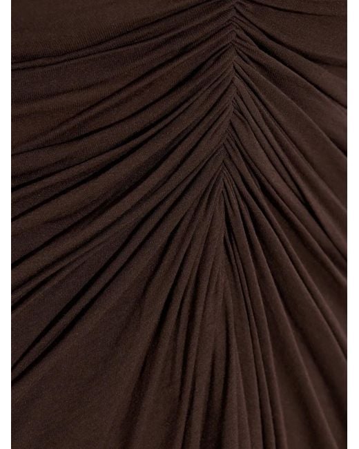 Rick Owens Brown Draped V-Neck Top