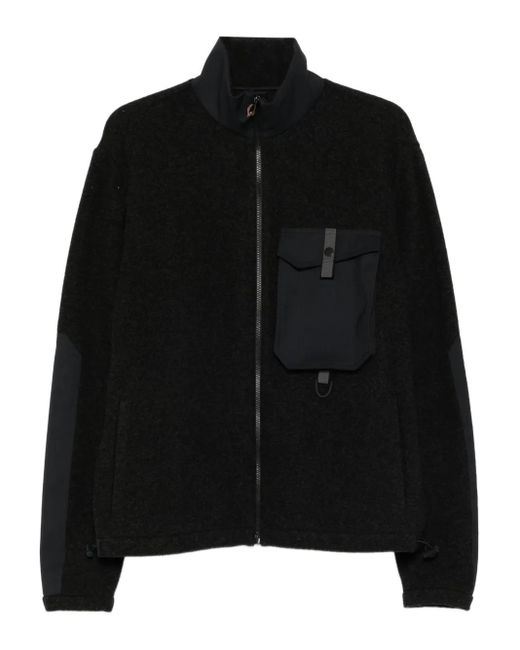 Sease Black Pile Explorer Fleece Zip-Up Pocket Jacket for men