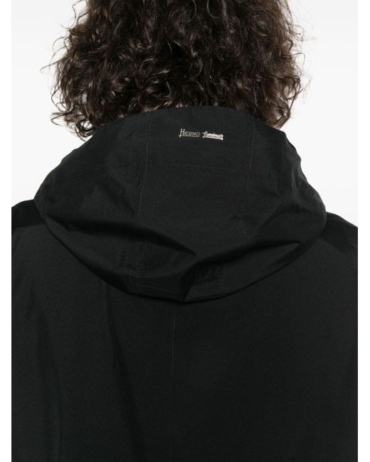Herno Black Gore-tex Hooded Jacket for men