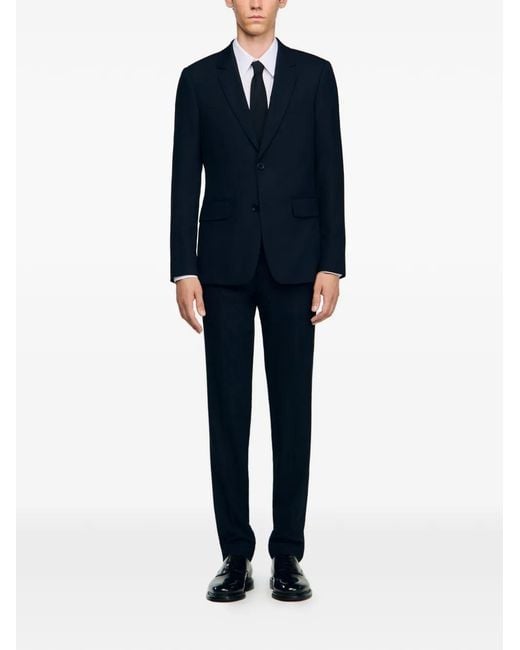 Sandro Blue Wool Suit Jacket for men