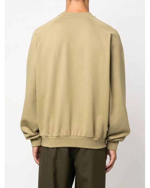 Sunnei Natural Logo-Embroidered Crew-Neck Sweatshirt