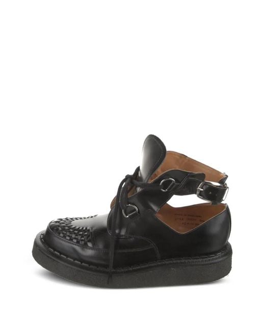 Comme des Garçons Black Woven Buckle-Strap Ankle Boots for men