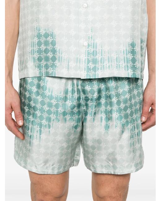 Amiri Blue Bleached-Effect Shorts for men