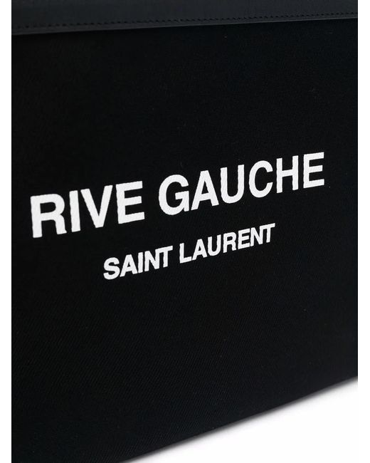 Saint Laurent Black Rive Gauche Logo-print Clutch for men