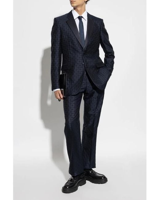 Givenchy Blue Patterned-Jacquard Blazer for men