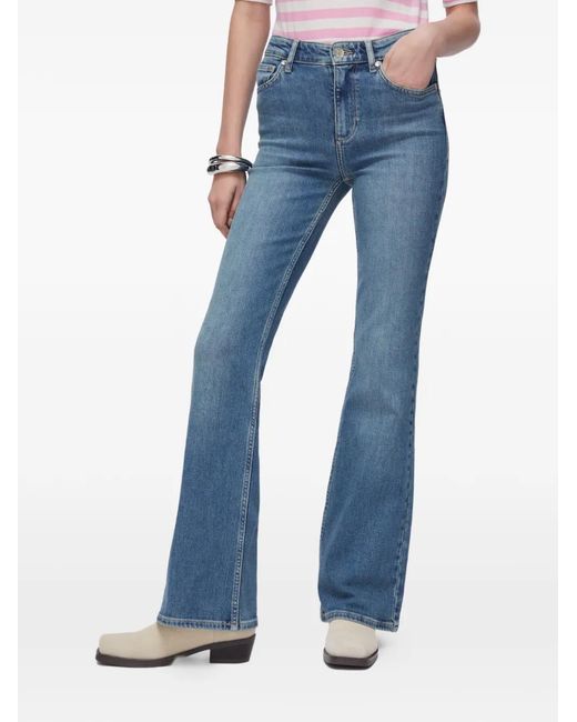 Liu Jo Blue Stone-Wash Flared Jeans