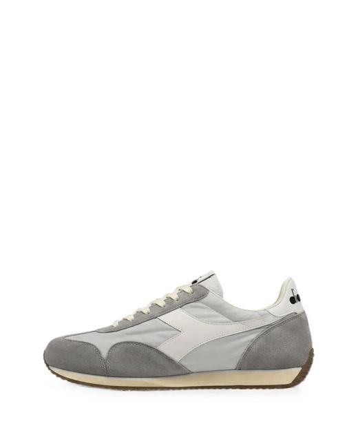 Diadora White Equipe Vela Suede-Panelled Sneakers for men