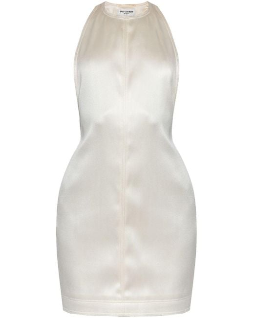 Saint Laurent White Silk Dress