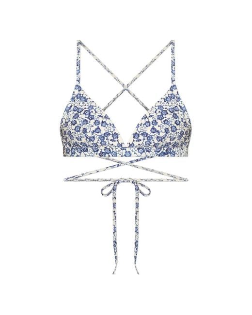 Isabel Marant Blue Haut De Bikini Solange À Fleurs
