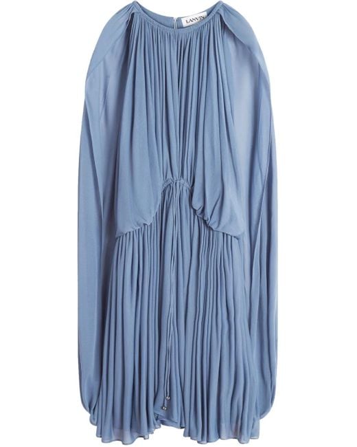 Lanvin Blue Pleated Dress