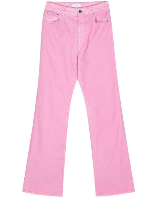 Rabanne Pink Mid-rise Straight-leg Trousers