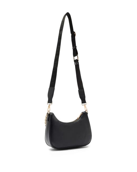 Liu Jo Black Small Chain-Detail Crescent Shoulder Bag