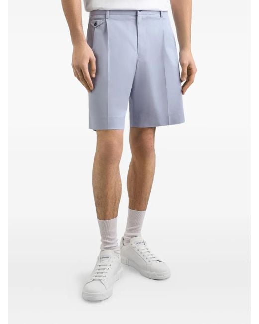 Dolce & Gabbana Blue Pleated Shorts for men