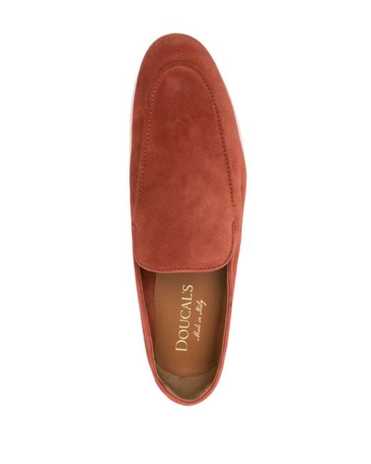 Doucal's Loafer aus Wildleder mit mandelförmiger Kappe in Red für Herren