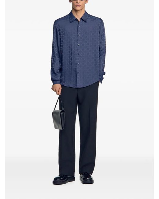 Sandro Blue Patterned Shirt for men