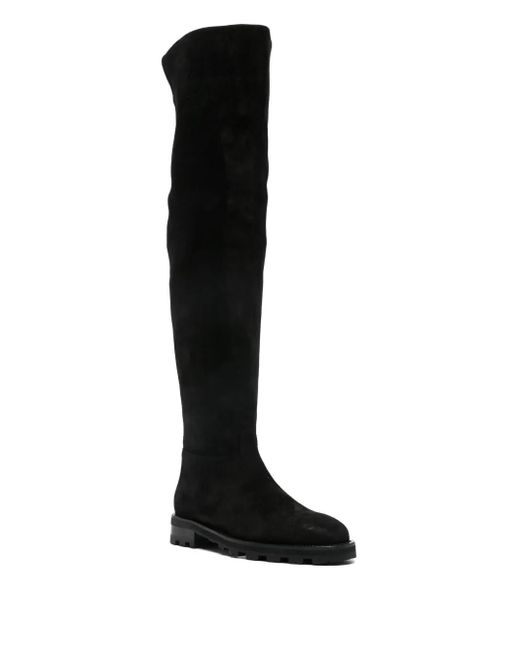 Roberto Festa Black Leather Over-The-Knee Boots