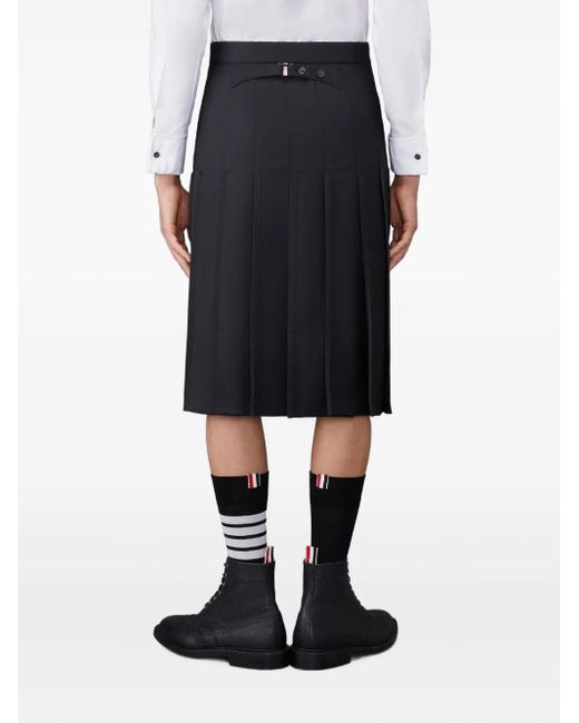 Falda plisada con tira trasera Thom Browne de hombre de color Black