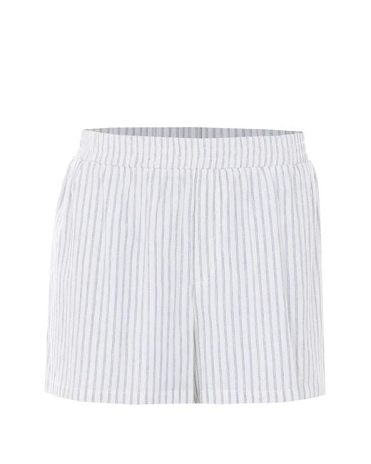 Elle White Striped Shorts