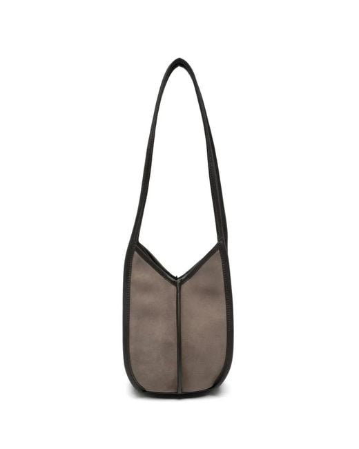 Hereu White Cabus Leather-Trim Shoulder Bag