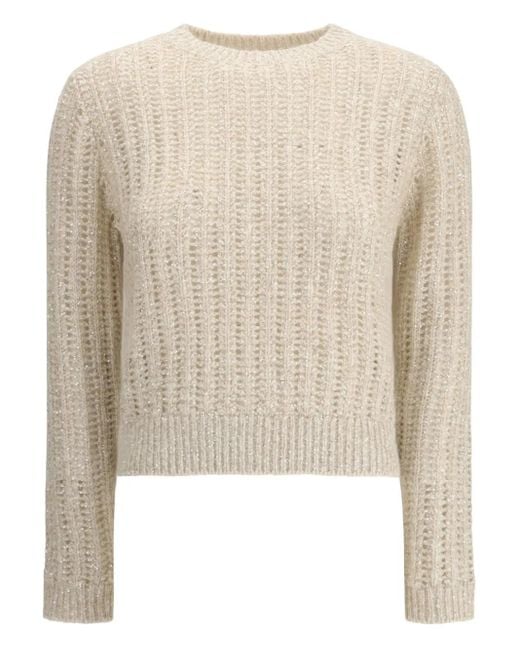 Brunello Cucinelli スパンコール セーター Natural