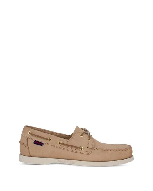 Sebago White Portland Flesh Out Boat Shoes for men